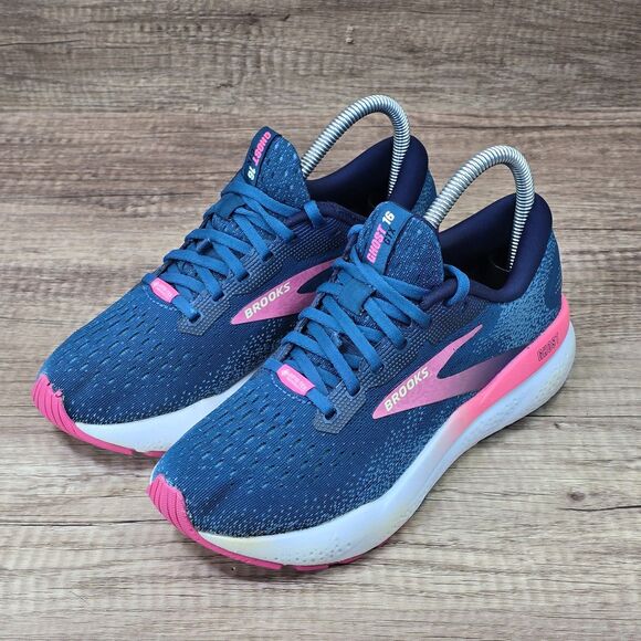 Brooks Ghost 16 GTX Women's Sz 7 B Moroccan Blue Pink Running Shoes (1204191B422 - Picture 10 of 12